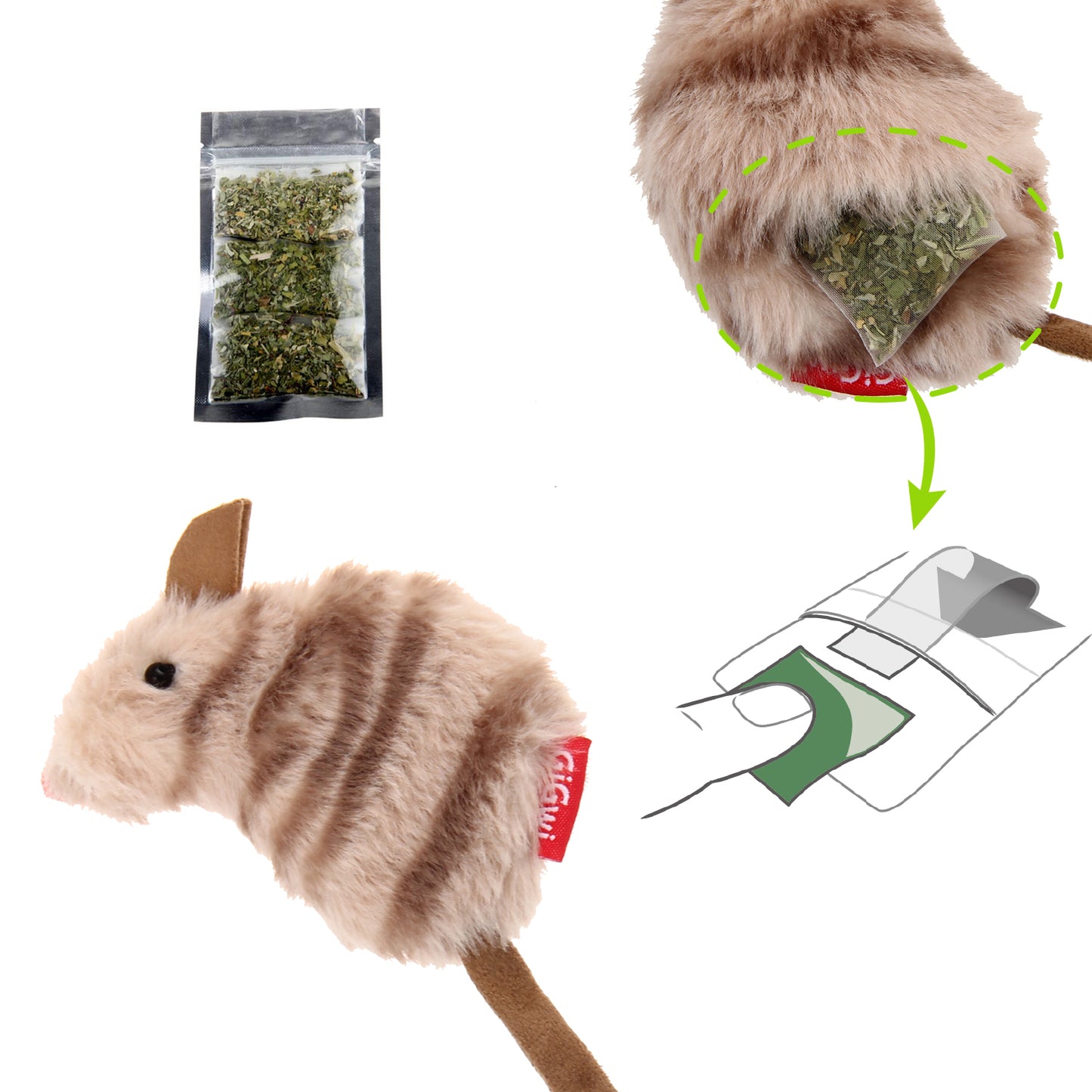 Refillable Catnip Mouse