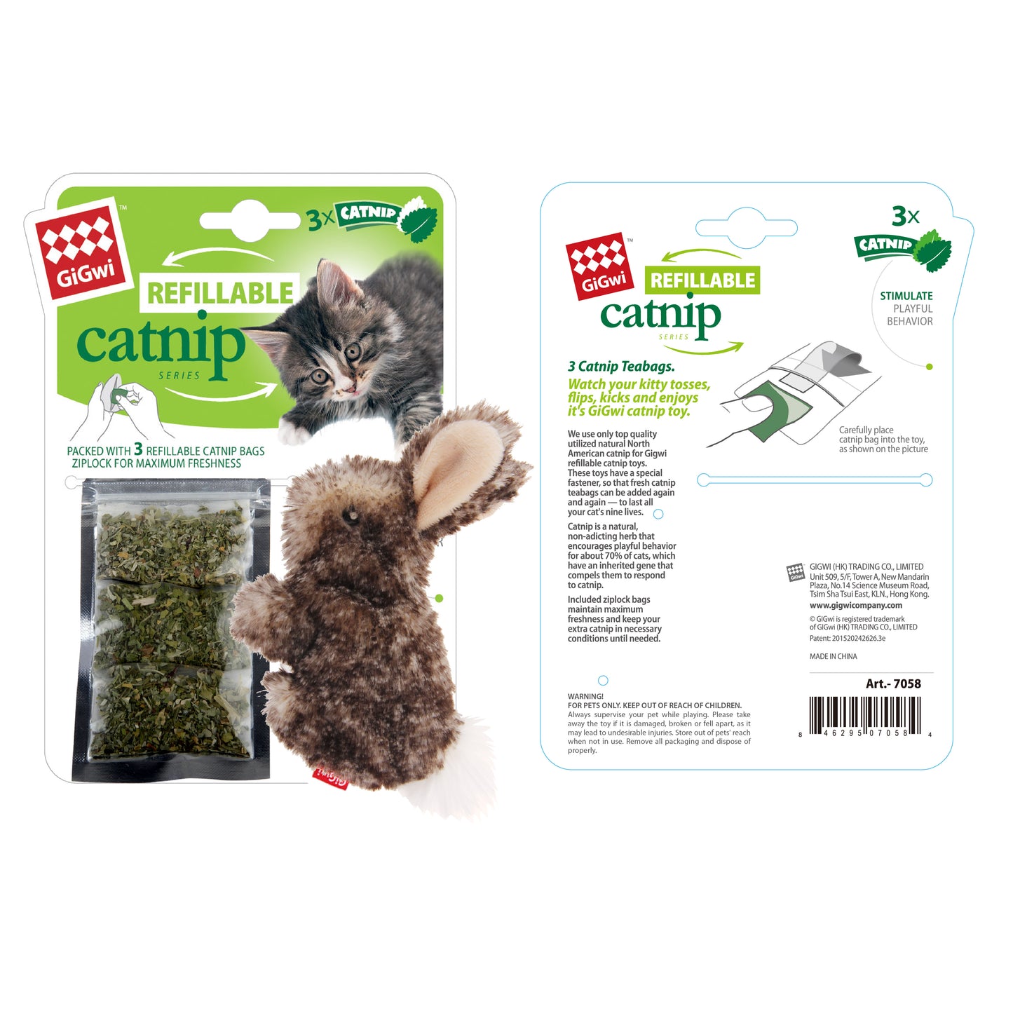 Refillable Catnip Rabbit