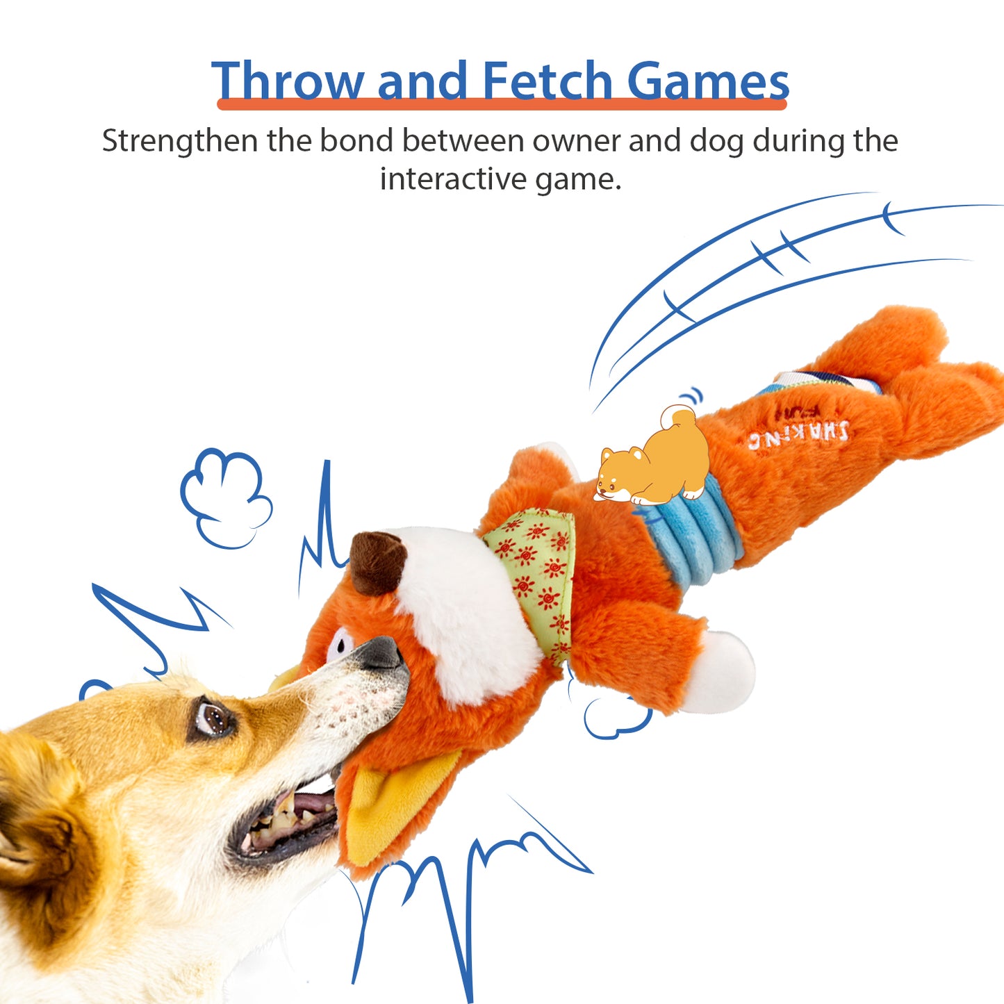 Foody Friendz-Shaking Fun Body Squeaker Fox 8461